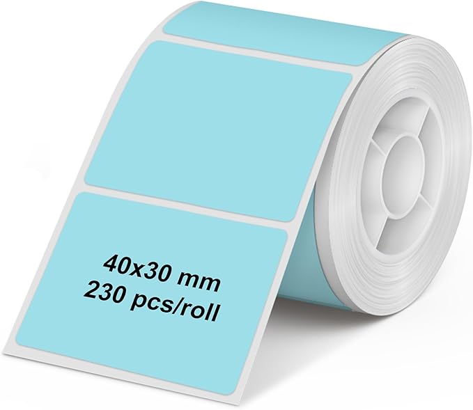 Olympia Label Roll for PM220 Mix Pack Coloured 40 × 30 mm Transparent Labels for Label Printers PM220 Waterproof and Abrasion Resistant