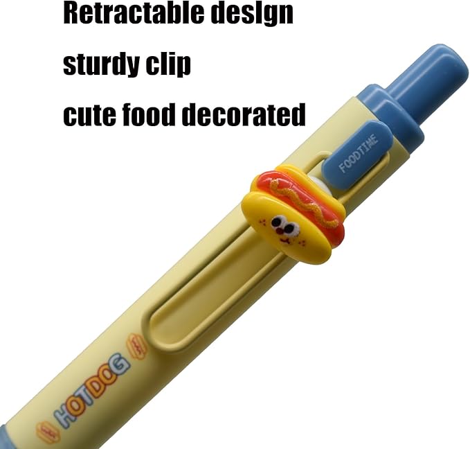 8 PCS Novelty Foodie Pen Fun Erasable Gel Pens Hamburger Pen Fries Pens Soda Design Stationery Cute Writing Tools With Black Ink for School Office Journaling Christmas Birthday Party