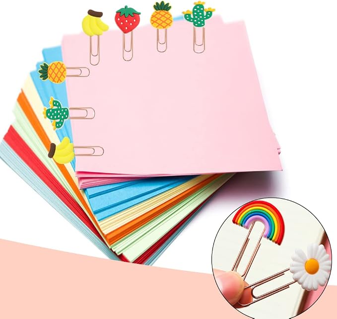 ELANE 36 pcs Silicone Paper Clips Bookmarks Dispenser Bookmark Memo Clip for School Teacher Office Supply Student Stationery. (Colorful)