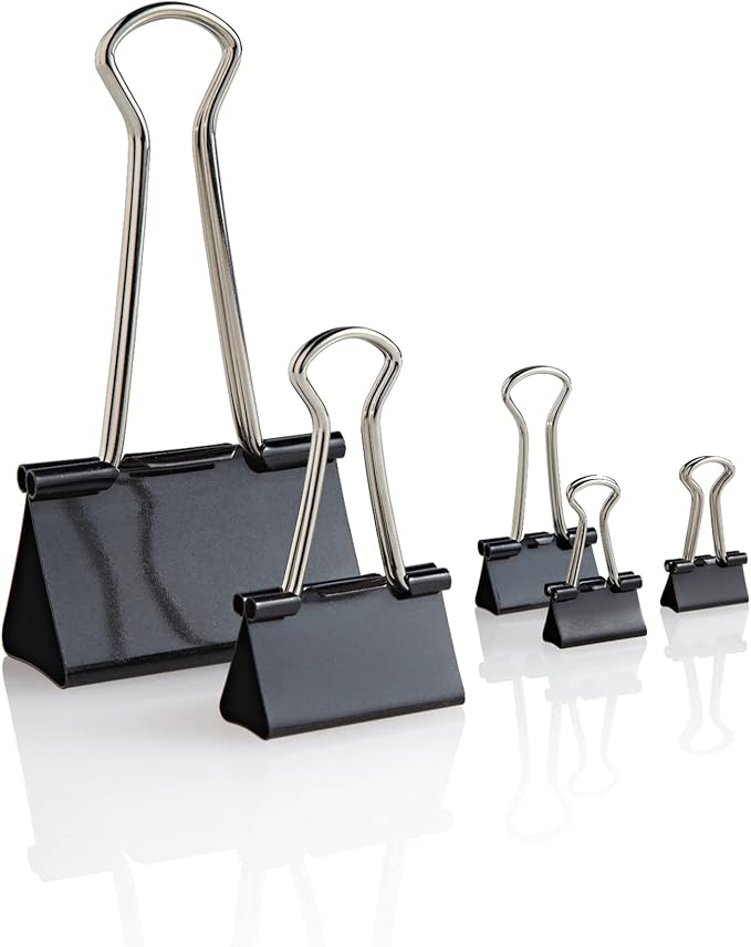 Office Depot® Brand Heavy-Duty Binder Clips, Large, 2" Wide, 1" Capacity, Black, Box of 48