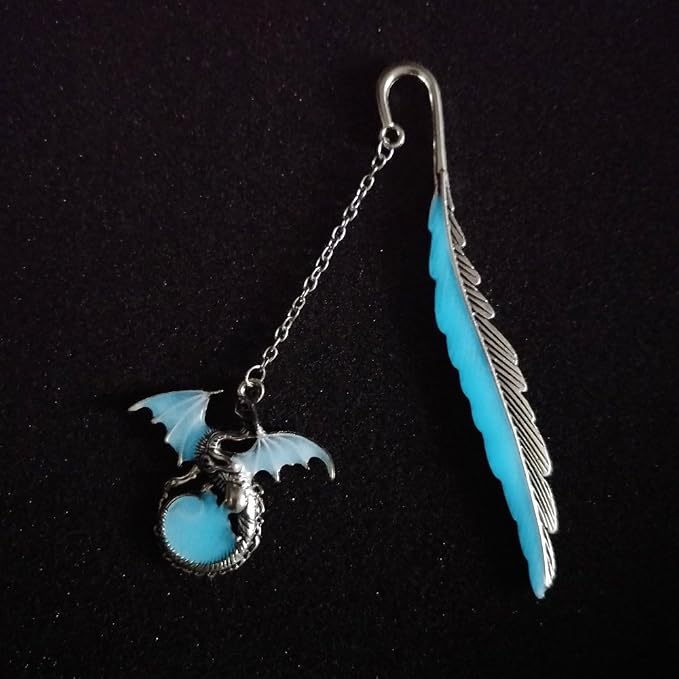 Luminous Bookmark, Retro Glow in The Dark Reading Bookmarks for Women Men Lovers,Book Markers with Pendant Holiday Gifts