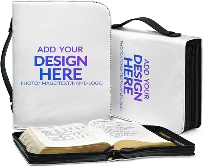 Customized Extra Large Bible Covers for Men Personalized Leather Bible Case for Women with Bookmark Custom Bible Carrying Case,Medium