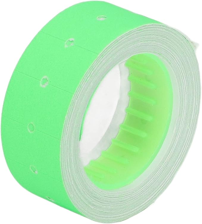 Pricing Labels Roll, 15000pcs 21x12mm Adhesive Price Tags with Red Line for Price Gun Labelers Compatible with MX5500 M5500 AK813 HG979 (Fluorescent Green)