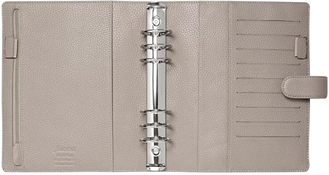 Filofax Norfolk Organizer, A5 Size, Taupe - Soft, Full-Grain Leather, Six Rings, Week-to-View Calendar Diary, Multilingual, 2025 (C022643-25)
