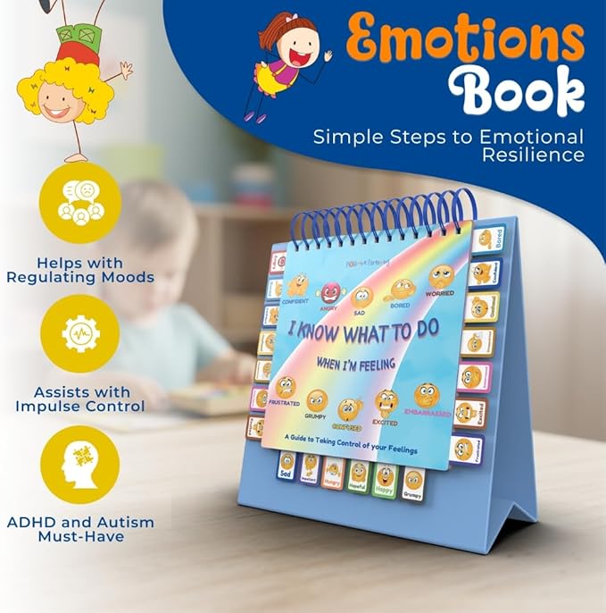 Thought-Spot I Know What to Do Flipbook | Emotions Wheel & Feelings Chart | Emotional Regulation Tool for Home, Class, or Calm Down Corner | Helps Kids Learn Coping Skills | Autism Must-Have
