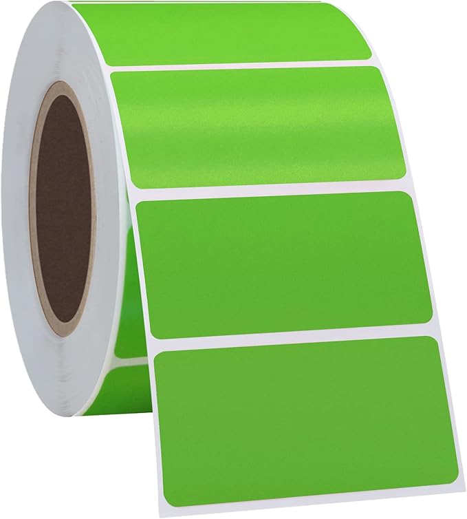 Hybsk 2x1 inch Color Direct Thermal Labels for Shipping, Barcodes, Address, Compatible with Rollo Label Printer & Zebra Desktop Printers (2"x1",Green)