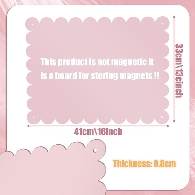 Gueevin 3pack Magnetic Board for Wall 16.1" x 13" Magnet Bulletin Board to Display Magnetic Letters, Numbers, Notes Suitable for Refrigerator, Cubicle, Cabinet, Come with Tapes and Screws(Pink)
