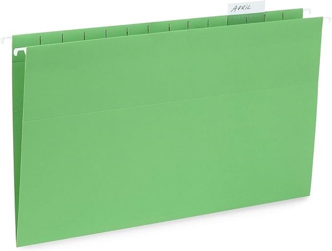 Blue Summit Supplies Legal Size Hanging File Folders, Legal Folders 9.5” × 14.75”, 25 Reinforced Hanging Files in Assorted Colors, for Home and Office Color Coded File Organization, 25 per Box