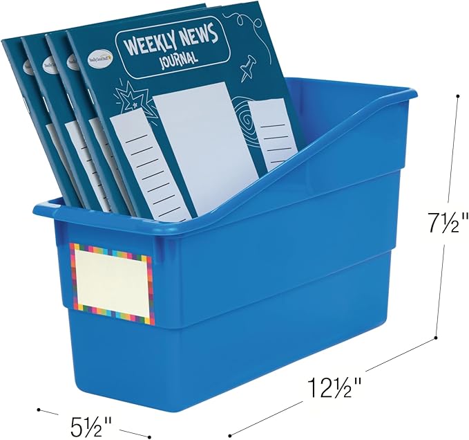 Really Good Stuff Durable Book & Binder Holders - 6 Pack - Blue