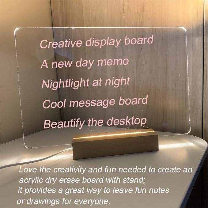 LED Note Board with Colors，11.8 * 7.87" Acrylic Message Board Light up, (2 Pack：Discoloration+Orange) Planning Life, Show Personal Creative Ideas of The LED noteboard with Colors