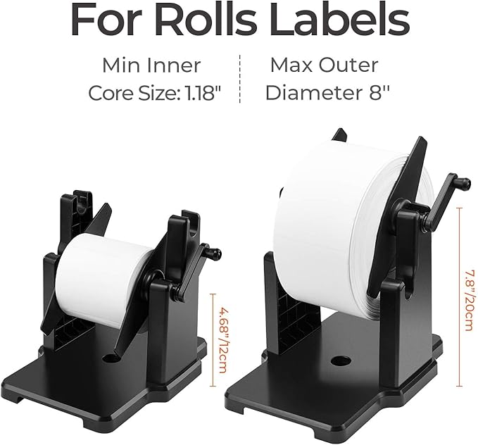2 in 1 External Rolls Label Holder+4"x6" Direct Thermal Shipping Label 220 Labels/Roll+Bluetooth Thermal Label Printer 941B