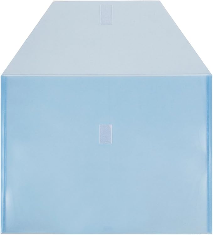 JAM PAPER Plastic Envelopes with Hook & Loop Closure - Letter Booklet - 9 3/4 x 13 - Blue - 12/Pack