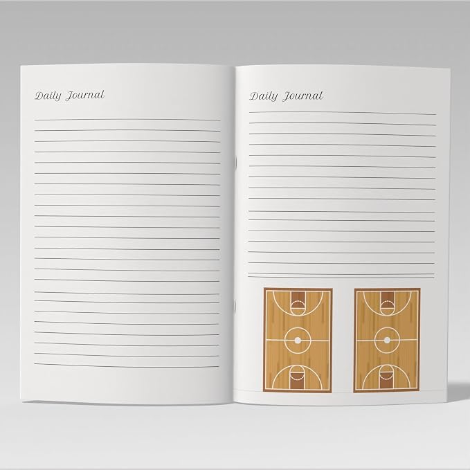 Basketball Coaching Notebook 8.5 x 11, 130 Pages - Practice Planner, Playbook Journal, Full & Half Court Diagrams, Coaching Notes, Calendar Pages, Training Templates for Youth, High School & College Coaches