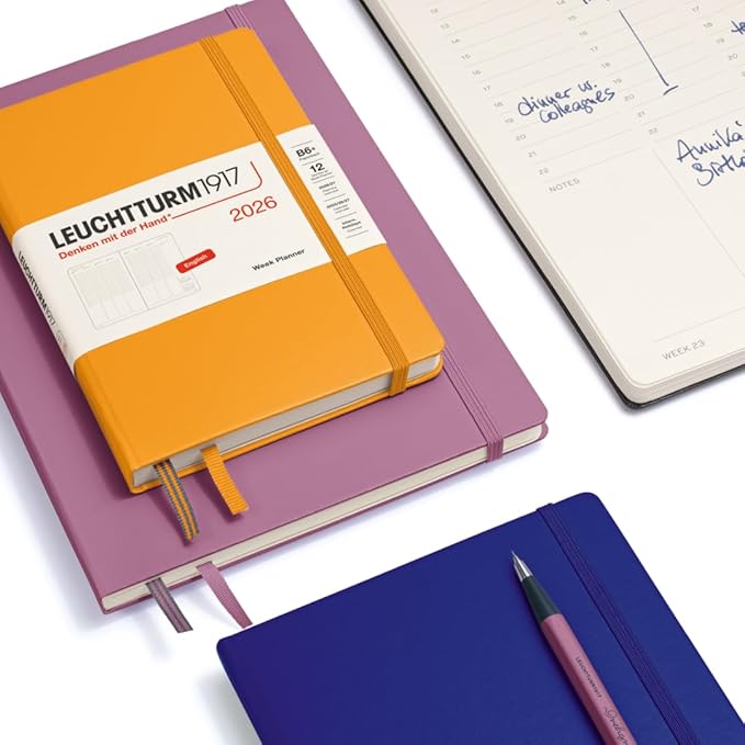 LEUCHTTURM1917 - Week Planner 2026, Hardcover, Medium (A5), Ink (Jan 1 - Dec 31, 2026)