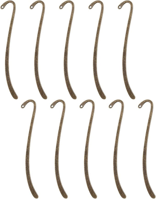Framendino, 10 Pack Metal Bookmarks Craft Alloy Charms Vintage Bookmark Pendant Charm Jewelry Making Supplies Bronze