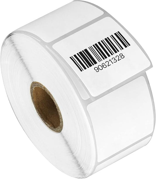 (1 Roll, 900/Roll) 1.5” x 1.5” Direct Thermal Labels - 1” Core, Compatible with Rollo Label Printer & Zebra Desktop Printers - All Purpose QR Barcode Address - Adhesive Perforated