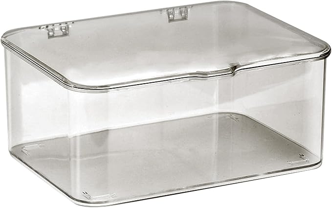 Clear Storage Bins, Plastic Storage Container with Lids Desk Organizers Clear Marker Organizer Desktop Office Supplies for Home Office (Light Gray)
