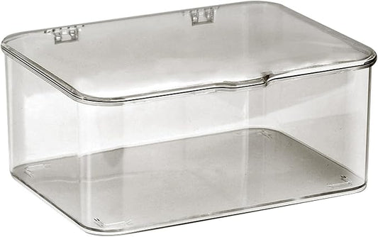Clear Storage Bins, Plastic Storage Container with Lids Desk Organizers Clear Marker Organizer Desktop Office Supplies for Home Office (Light Gray)