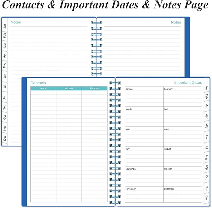 2026-2027 Monthly Planner - January 2026 - June 2027, Two Pages Per Month, 18 Monthly Calendar/Planner with Tabs, Inner Pocket, 6.4" x 8.5", Black