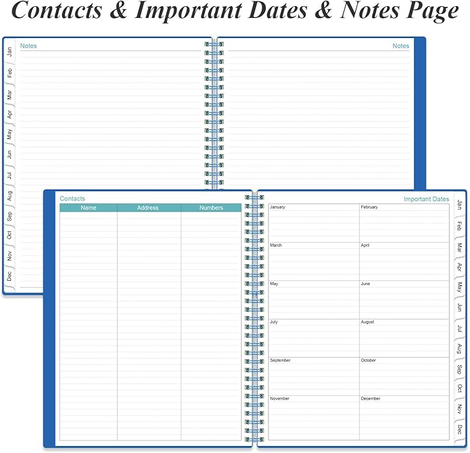 2026 Planner - 8.5" x 11" Planner 2026 from January 2026 to December 2026, Large Weekly Monthly Planner 2026 with 12 Monthly Tabs, Inner Pocket, Blue
