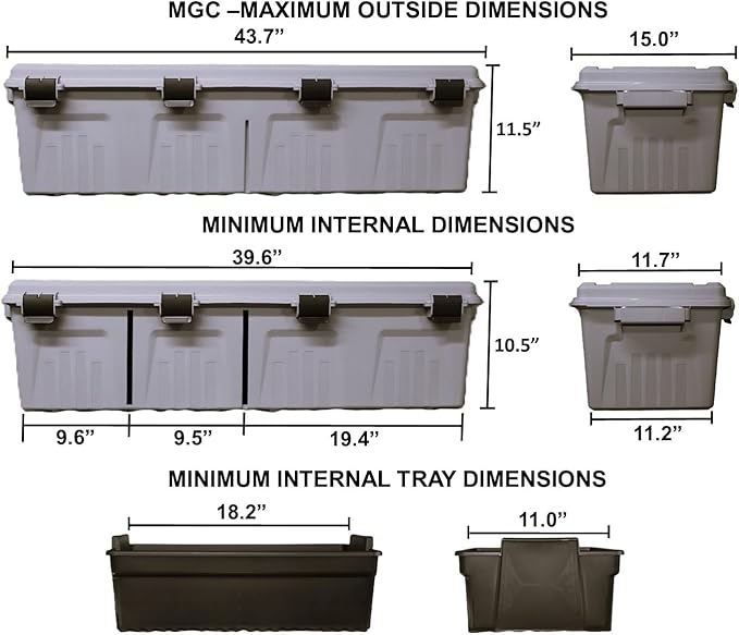 MTM MGC - The Mule Mobile Gear Crate, Storage for Hunting & Outdoor Gear, Shooting Supplies, Camping Accessories, Water-Resistant, Stackable, 81 Qts Capacity, 43.5”x14.7”x11.5”, USA Made, Army Green