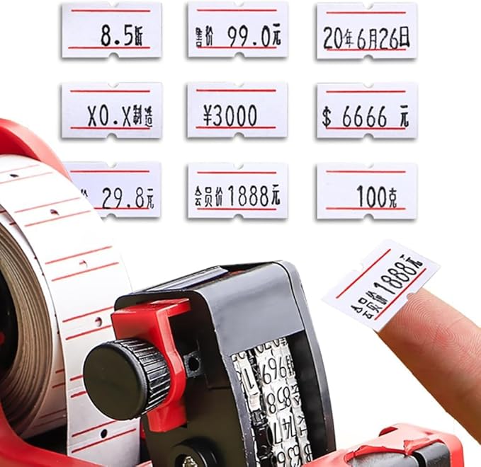 40 Rolls of Price Labels - 20,000 Blank Tags, 1-Line 8-Bit Pricing Labels for Retail. Compatible with MX5500, NEW5500, CN-979 and More 1-Line Pricing Gun Machines. Color: White