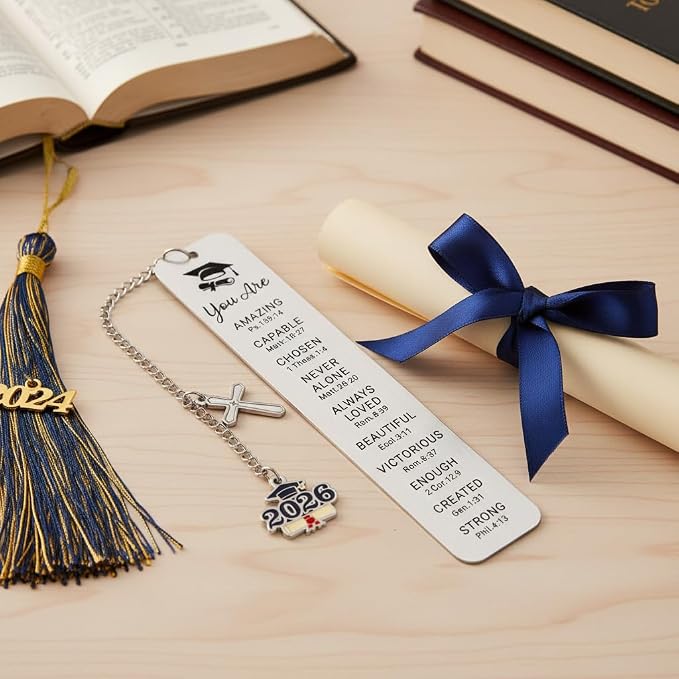 Religious 2026 Graduation Gifts for Him Her Christian Class of 2026 Bookmark, Kindergarten 4th 5th 6th Grade College Graduation Gift Idea for Women Men Nurse Teacher School Graduate