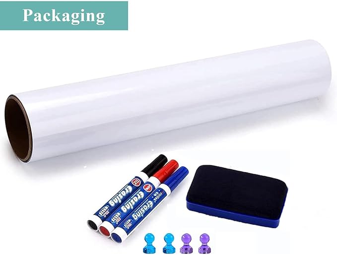 Huge Self-Adhesive Whiteboard Sticker: 94" x 47" Magnet Receptive Dry Erase Wall Film | No Ghosting Full Wall Covering & Blackboard Resurfacing | Peel & Stick Giant Decal