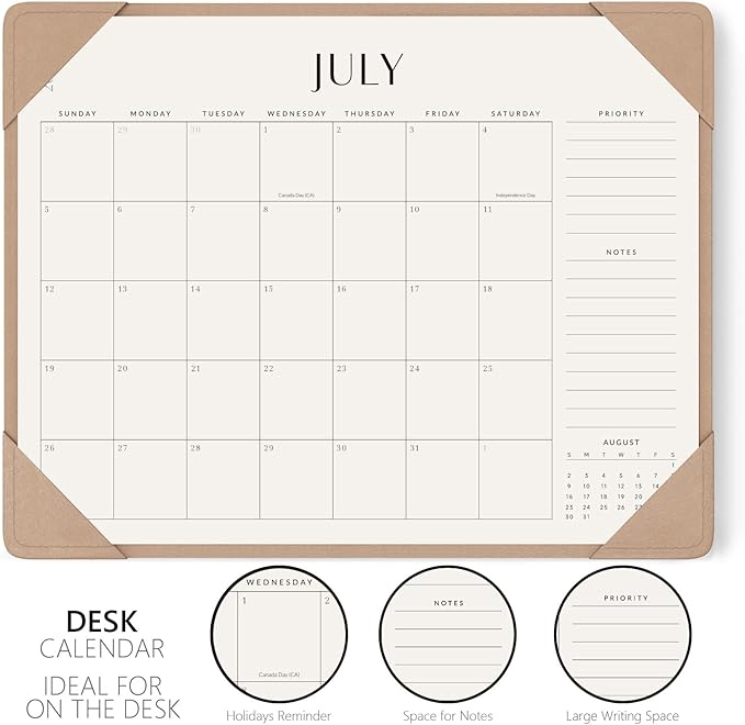 Jotsome Desk Calendar 2026 - 2027 with Desktop Mat, Large Desk Pad Calendar From Now to June 2027 22x17 inch, Desk Blotter Calendar for Home Office and School, Easy Planning, Gift for the Holidays, Apricot