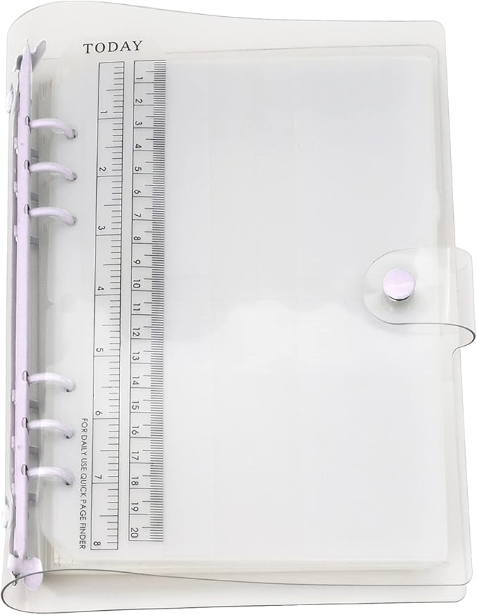 A6 A5 6-Holes Colorful PVC Cover Personal Organizer with Snap Button Closure File Folder for Loose Leaf Sheet Notebook (Orchid Bouquet, A5 Combo)