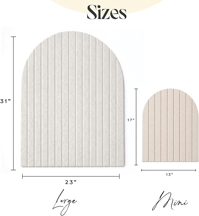Orelle Fluted Arch Felt Bulletin Board (Beige, 13 x 17)