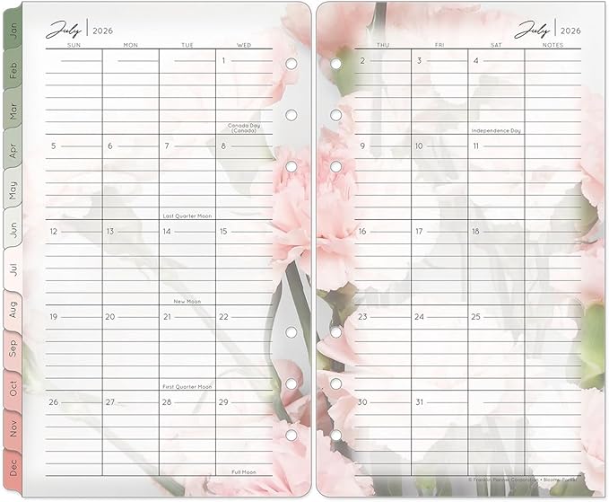 FranklinCovey - Blooms Ring-Bound Planner Refill Two Page Per Day (Pocket, Jul 2026 - Jun 2027)