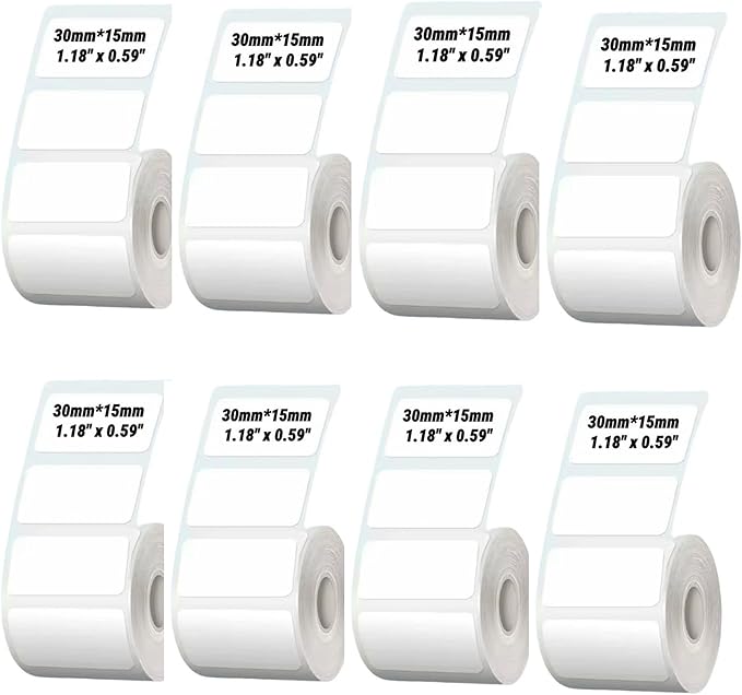 White Thermal Labels Compatible with Phomemo,Marklife for Barcode, Price Tags, Shipping & Logo Design (8, 1.18" x0.59" 460pcs/Roll)
