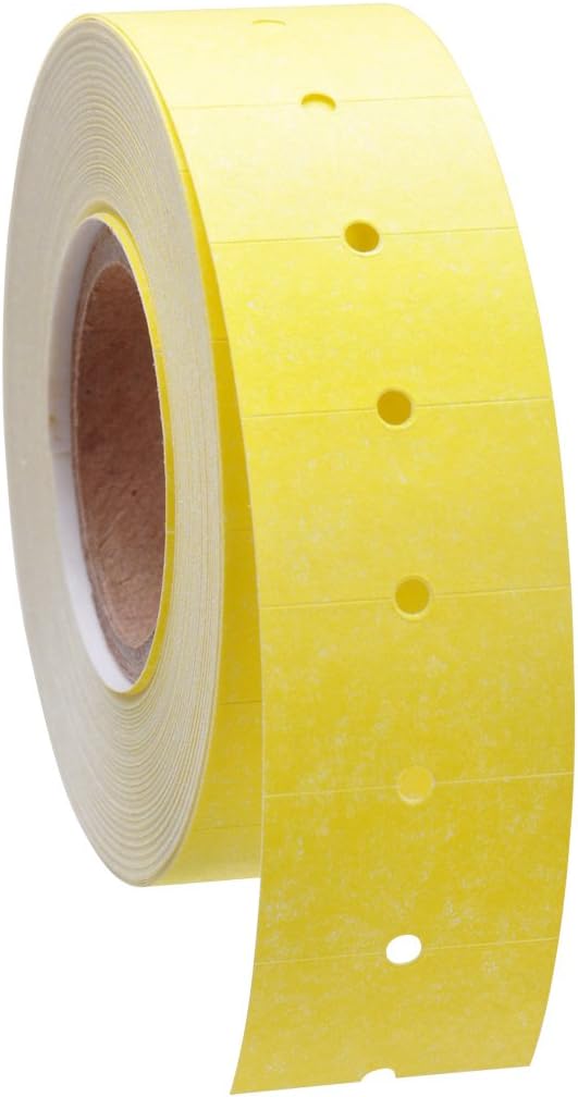 Yellow Labels with No Tamper Proof Slits to fit Towa® GS Series/Halmark/Century Price Guns 16 Pack (Free Ink roll Included)