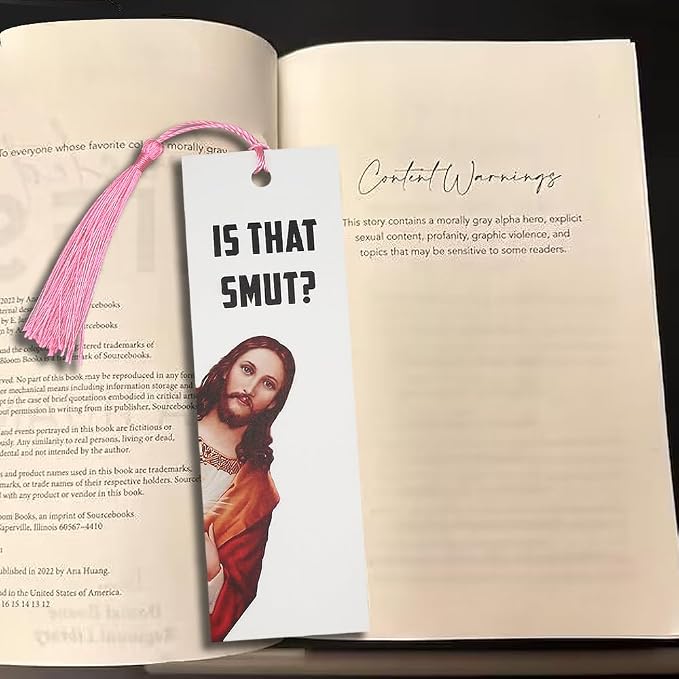 Peeking Jesus is that Smut? Bookmark (Thick 1 Piece Pink)