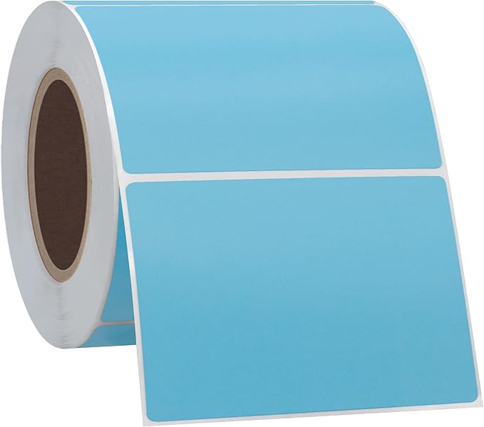 Hybsk 3x2 inch Color Direct Thermal Labels for Shipping, Barcodes, Address, Compatible with Rollo Label Printer & Zebra Desktop Printers (3"x2",Light Blue)