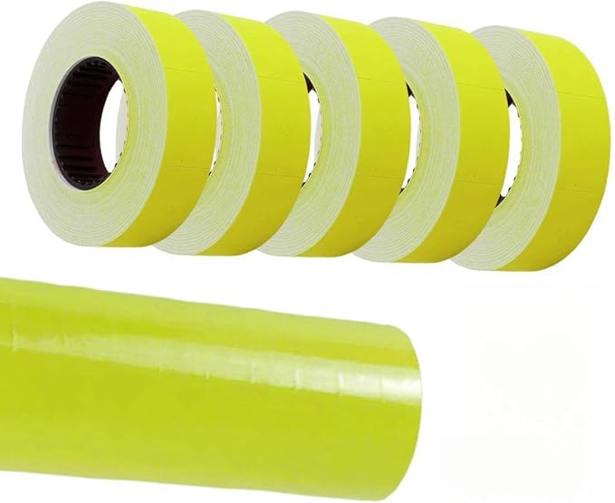 10 Rolls Labels Paper Suitable for MX-6600, MX-6602, YH-689 Price tag 2-line Marking Gun Pricemarker Labels (Without Gun (Yellow)
