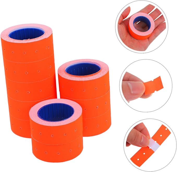 10 Rolls Pricing Label Stickers for Tag with Strong Adhesion Visibility for Retail and Office Use Reliable Tag Paper for Efficient Organization