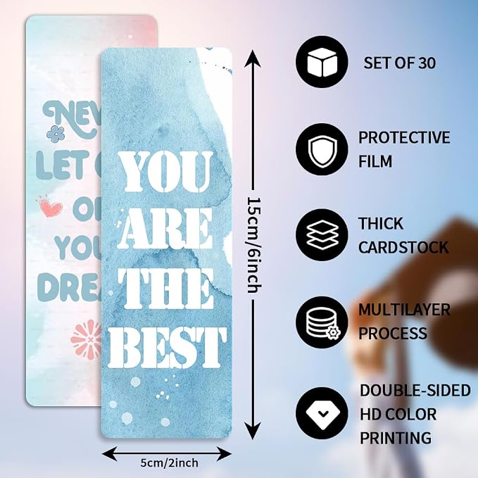30 PCS Bookmarks for Kids Women Men, Book Lovers, Bookmark, Book Markers for Reading, Cute Book Marks Bulk, Paper Book Mark