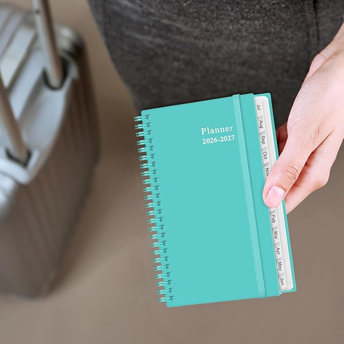 2026-2027 Planner - Planner 2026-2027 from July 2026 to June 2027, Weekly Monthly Planner with 12 Monthly Tabs, Inner Pocket, 3.75" x 6.75",Teal