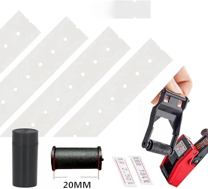 20mm Refill Ink Roll for MX500 Price Tag Gun, 10pcs Cartridge, 1 Line Price Label Gun Ink Rolls, Price Tag Tool Accessory Set
