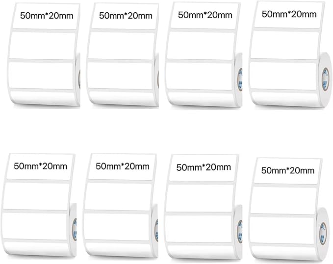 White Thermal Labels Compatible with Phomemo Marklife for Barcode, Price Tags, Shipping & Logo Design (8, 1.97" x0.78" 320pcs/Roll)