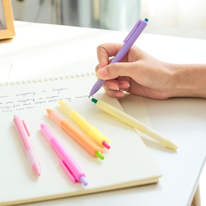 12pcs 1.0mm Blue Ink Pens, Smooth Writing Ballpoint & Semi Gel Pens, Soft Silicone Grip Gel Ink Pens, Office School Supplies, Desk Accessories, Personalized Gifts for Men, Dozen Box