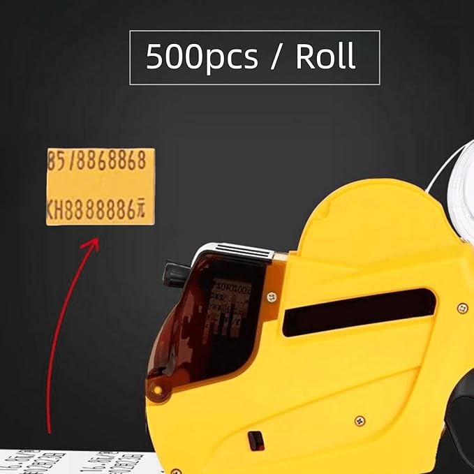 MX-6600 Price Gun Labels, 2 Line Pricemarker Labels Paper for Price and Date Guns, Suitable for MX-6600, MX-6602, G6000, YH-689, 5000pcs-10 Roll (Without Gun) Orange