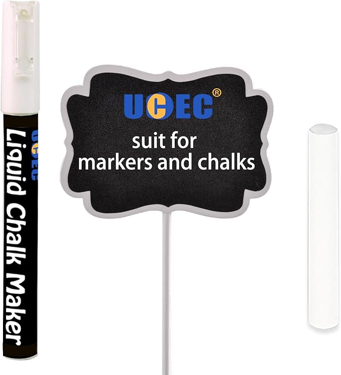 Food Labels for Party Buffet, Wood Mini Chalkboards Signs for Food with Stand, Food Signs for Party Buffet, for Message Board Signs, Place Cards for Weddings, Table Numbers, by UCEC