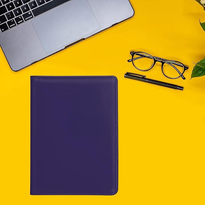 Padfolio/Portfolio Binder, Mini Padfolio Portfolio Binder 5 x 8 Legal Writing Pad, A5 Document Organizer Folder for Men Women. Dark Purple.