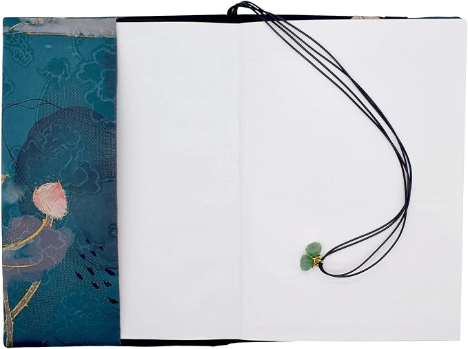 BLBMH A5 Journal Cover | Non-Stretch Fabric Notebook Sleeve with Bookmark, Handmade 5.5x8.3 Washable Privacy Protector for Paperback Bible Hardcover, Gift for Women - Lotus B