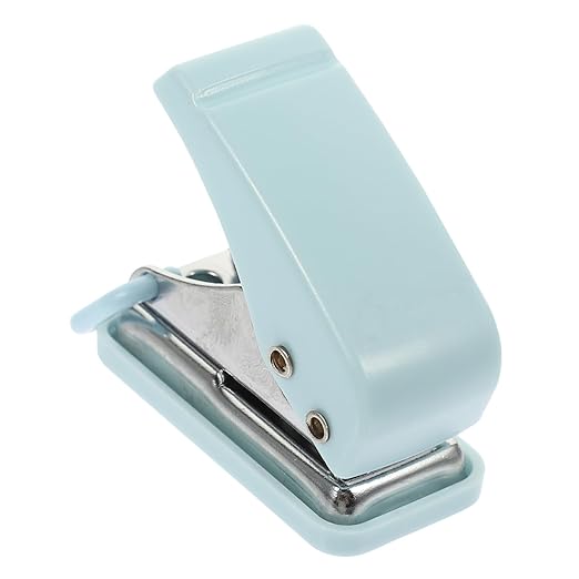 Uonlytech Mini Hole Puncher for Office Supplies Small Lightweight Stapler for School Portable Desk Accessory in Design