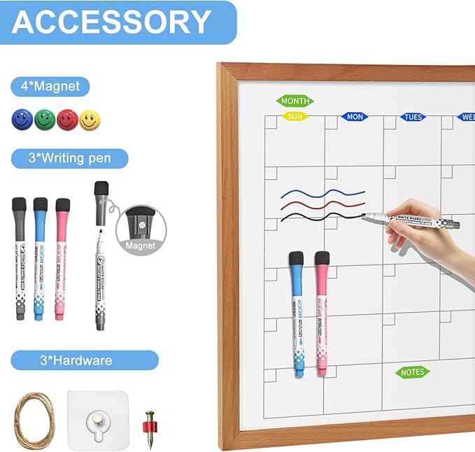 RXMC RUIXUANBOAD whiteboard 17.9x12.6 inch Magnetic Double-Sided, Dry Erase Board Writing Board, Suitable for Home Office Teaching, Equipped with 3 Marker pens and 4 Magnets (Standard3)