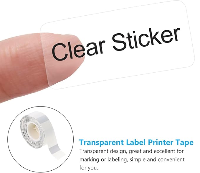COHEALI 2rolls Clear Self-Adhesive Name Labels Transparent Tape for Easy Identification Bottles Boxes and Crafts